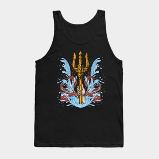 Greek Mythology God Poseidon Trident Tank Top